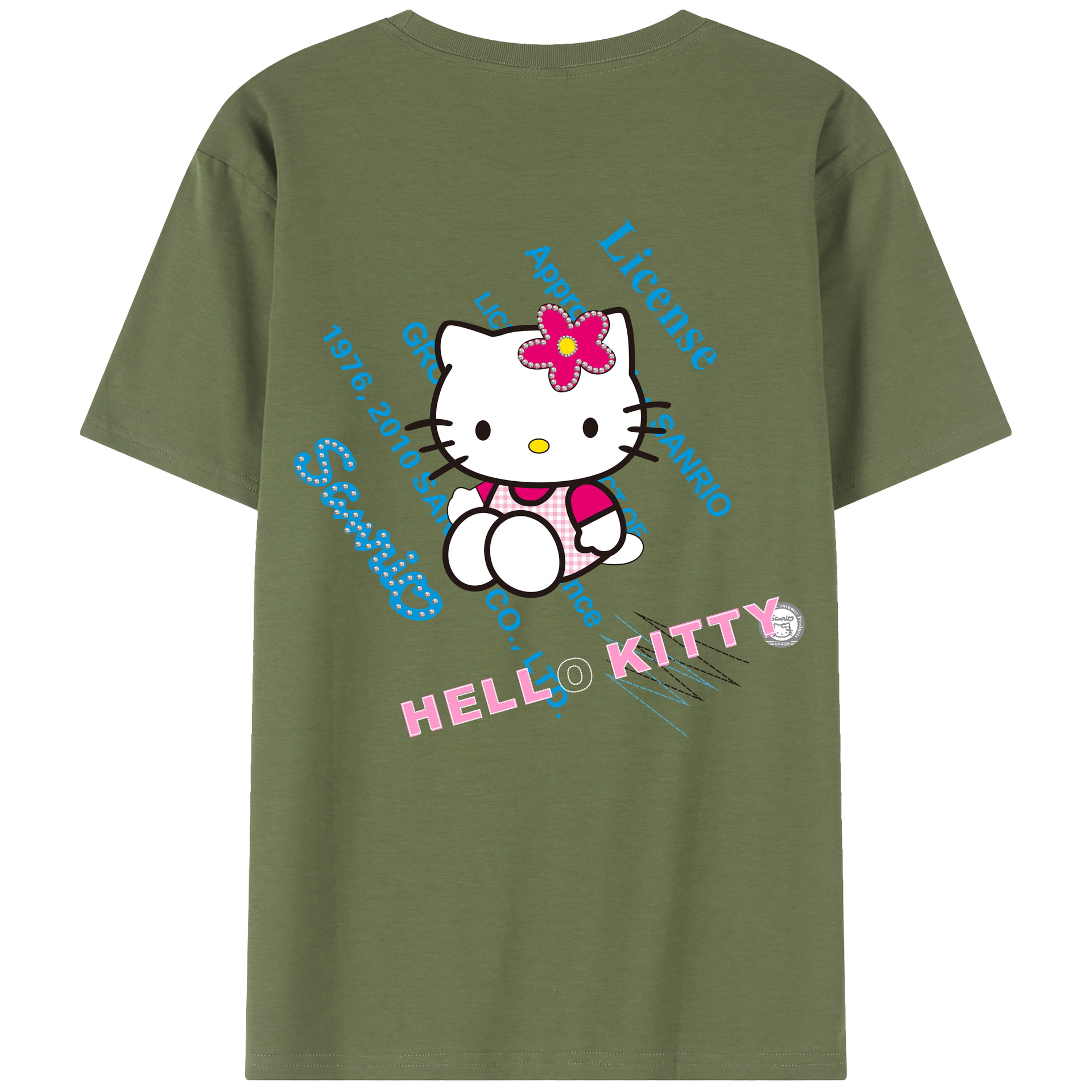 （画像用） Hello Kitty ハローキティ 綿100％半袖Tシャツ（背面プリント）